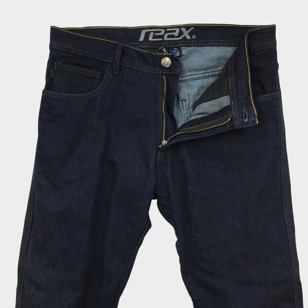 Reax Mens Premium Protective Riding Jeans Dyneema Indigo Blue 34x32 Knee Pads